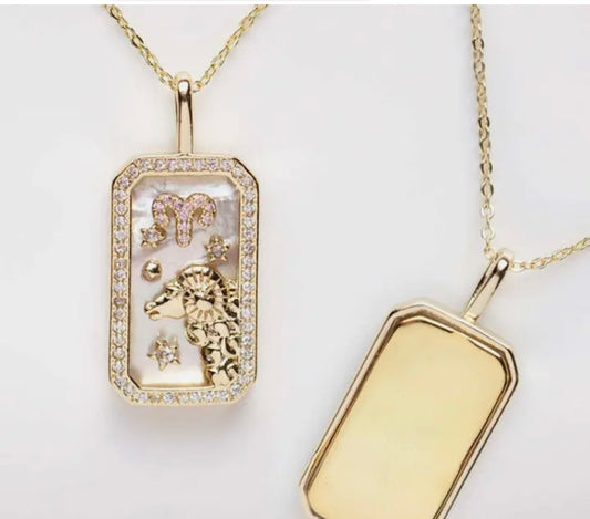 Mother of Pearl Zodiac tags